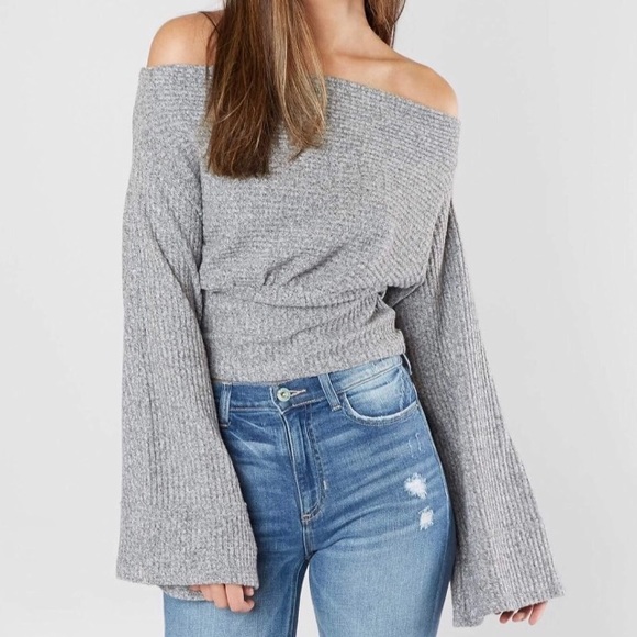 Free People Tops - NWT Free People Gray Thermal Top Crazy On You